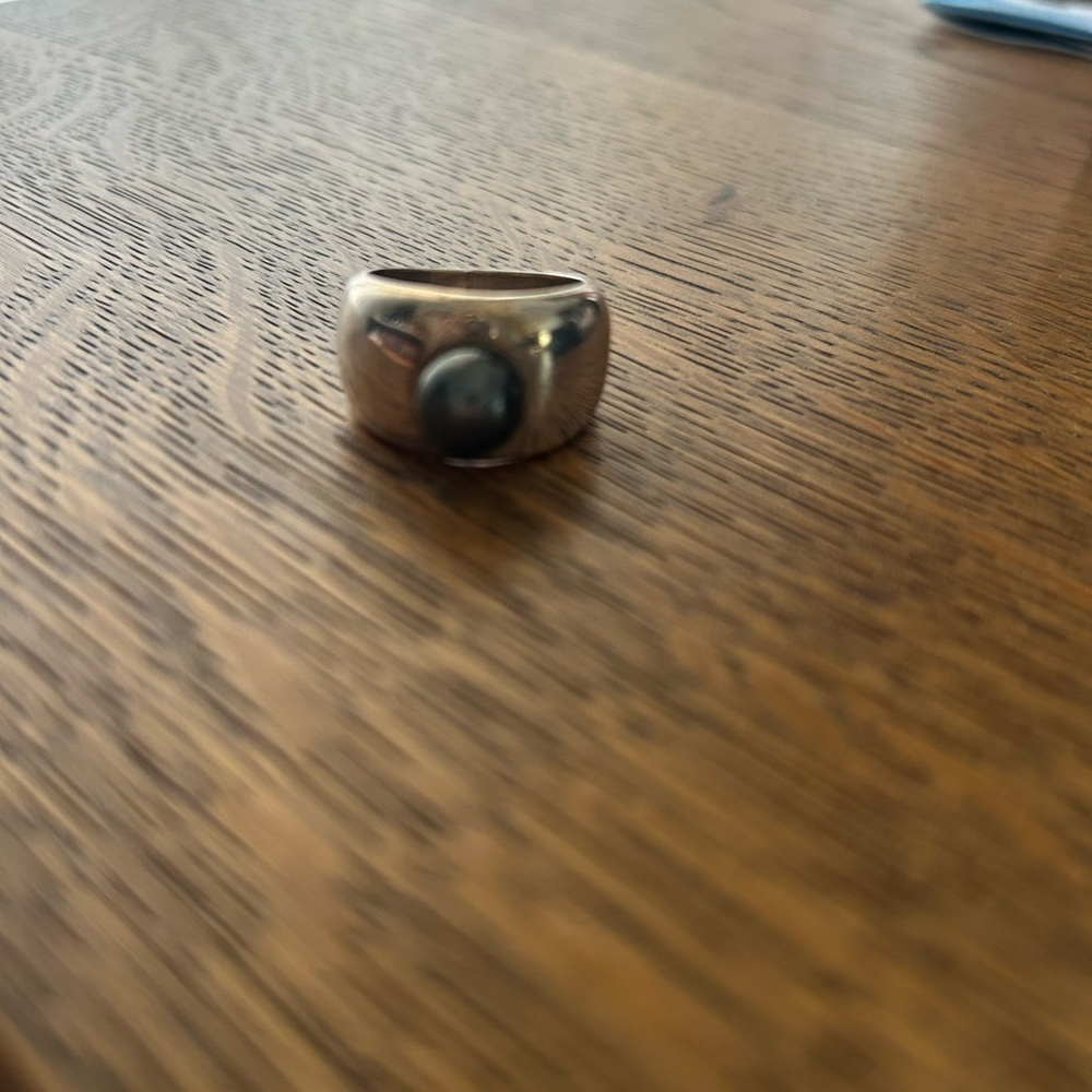 Modern Silver and Black Pearl 925 sterling silver